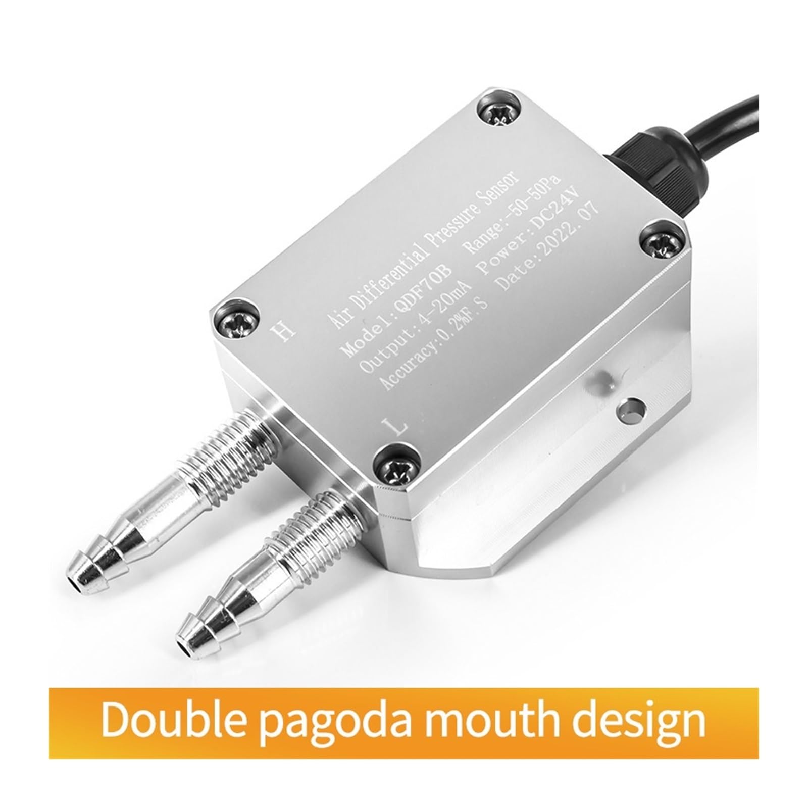 Sensor de presión diferencial de Aire 4-20 mA 0-10 V RS485 Transductor de presión diferencial 0-30 kPa Transmisor de presión diferencial(0-10v Output,0-1 Kpa)