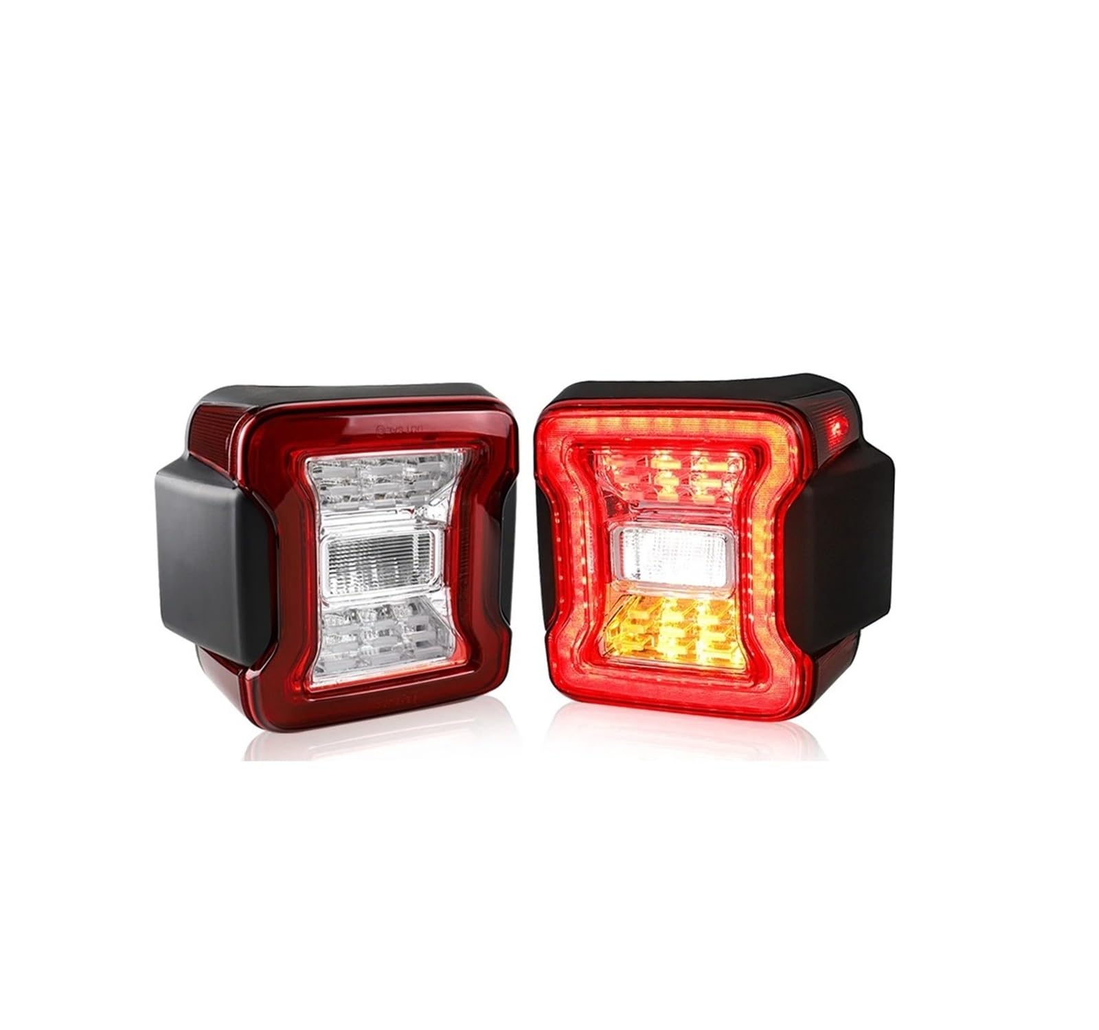 Luz Trasera Coche para Jeep Wrangler JL 2018-2023 2X Luces Traseras LED para Automóvil, Luz De Freno Trasera, Luz De Señal De Giro Y Marcha Atrás Traseras Después Luces(Clear Euro Version)