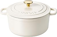 CAROTE 4QT Enameled Cast Iron Dutch Oven with Lid - Heavy-Duty Pot for Sourdough Bread, Braising, Stews, Roasting, All Stovetops & Oven Safe to 500°F, Cream White