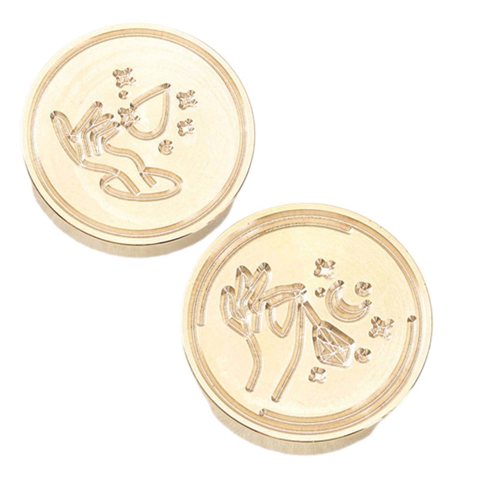 Kalttoy 2Pcs Love Heart Stamp Head, Sealing Stamp Head for Invitation Appreciation Card Package Envelope Embellishments Brass Sealing