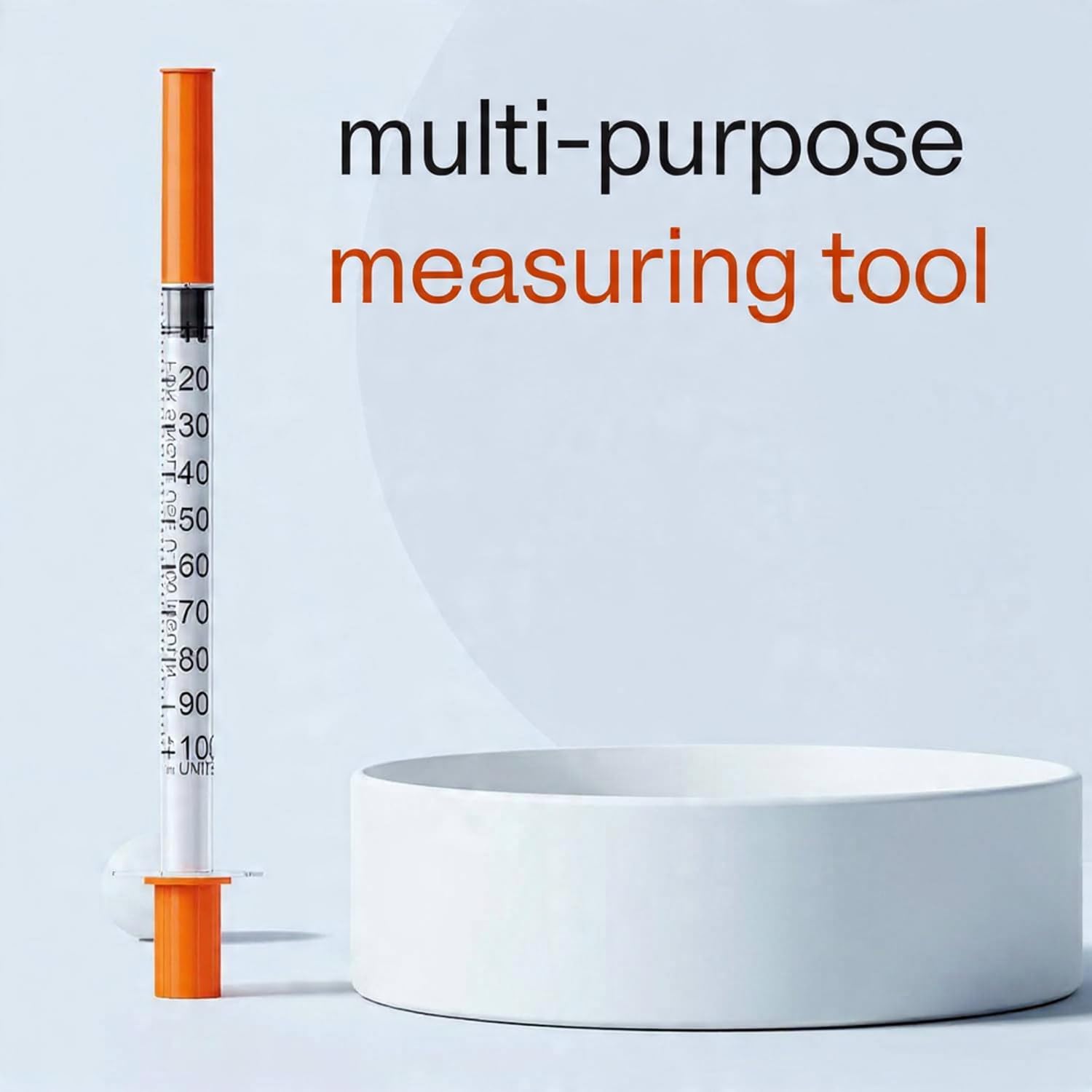 Lot de 100 outils de mesure et de distribution polyvalents 1 ml 31 g 8 mm – Échelle claire, étanche, emballée individuellement pour laboratoire et bricolage