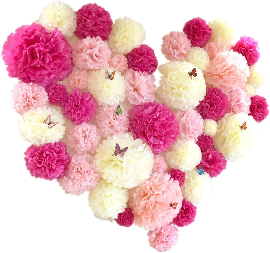 Bringsine Tissue Paper Pom-poms Flower for Banquet Ball Wedding Party Indoor Outdoor Decoration 8"/12"