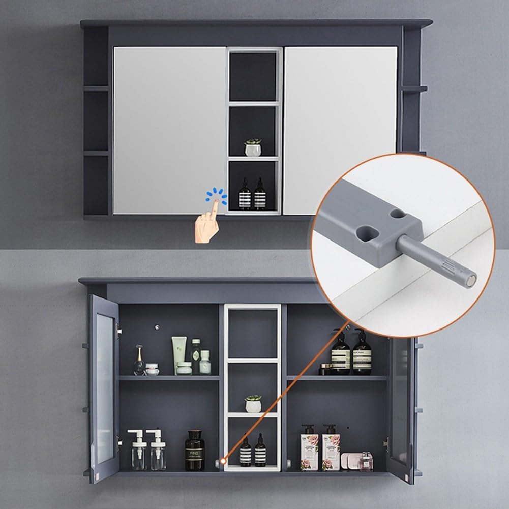 Aluminum Alloy Push-to-Open Cabinet Door Catch Latch – Heavy-Duty Release Rebound Device Wardrobes, Cupboards & Drawers – 10 x 2.1 x 1.3(WHITE)(white)