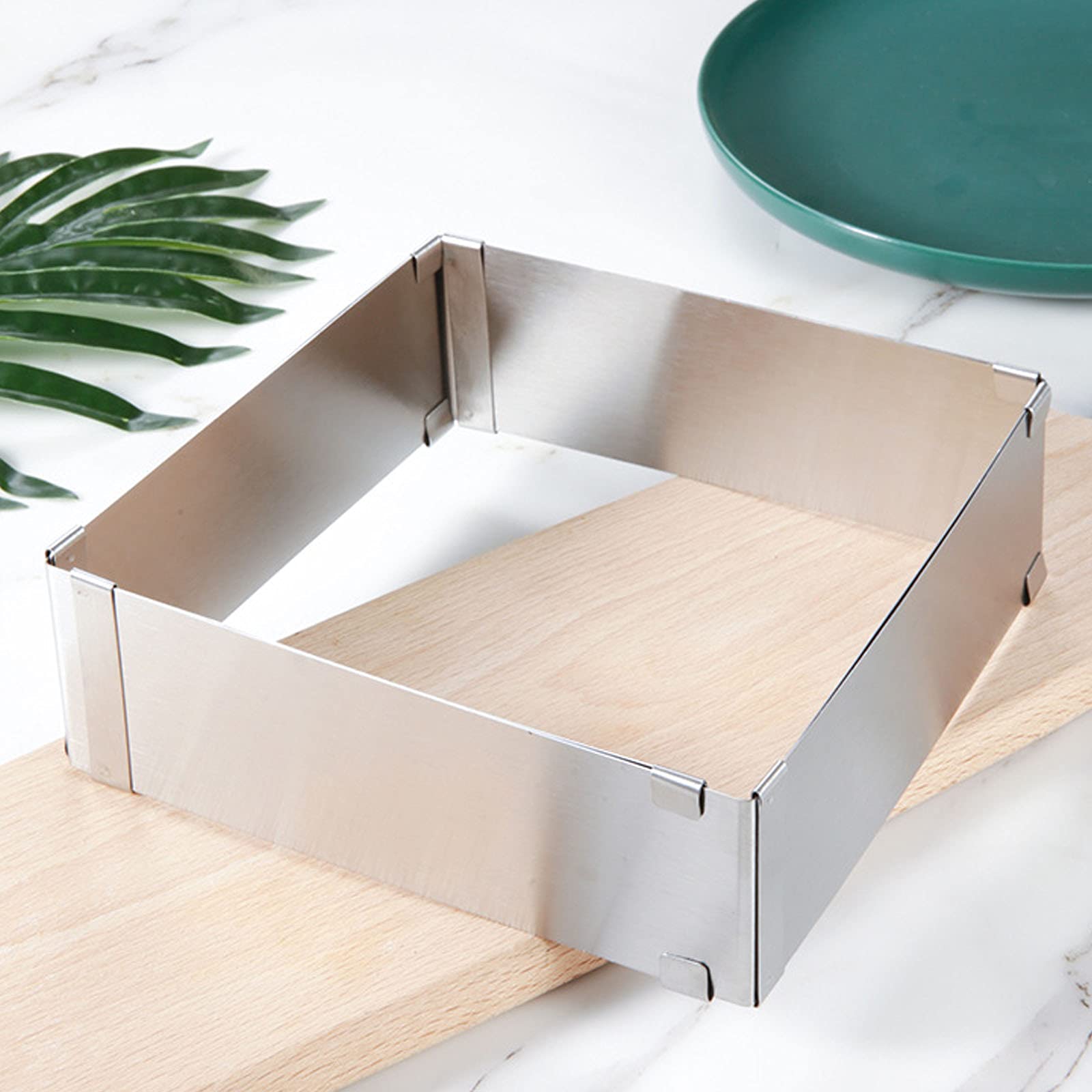 Stampo rettangolare da 25-50 cm in acciaio inox, regolabile, flessibile, scalabile, per mousse, torte, tiramisù, pane, pasticceria, utensili da forno