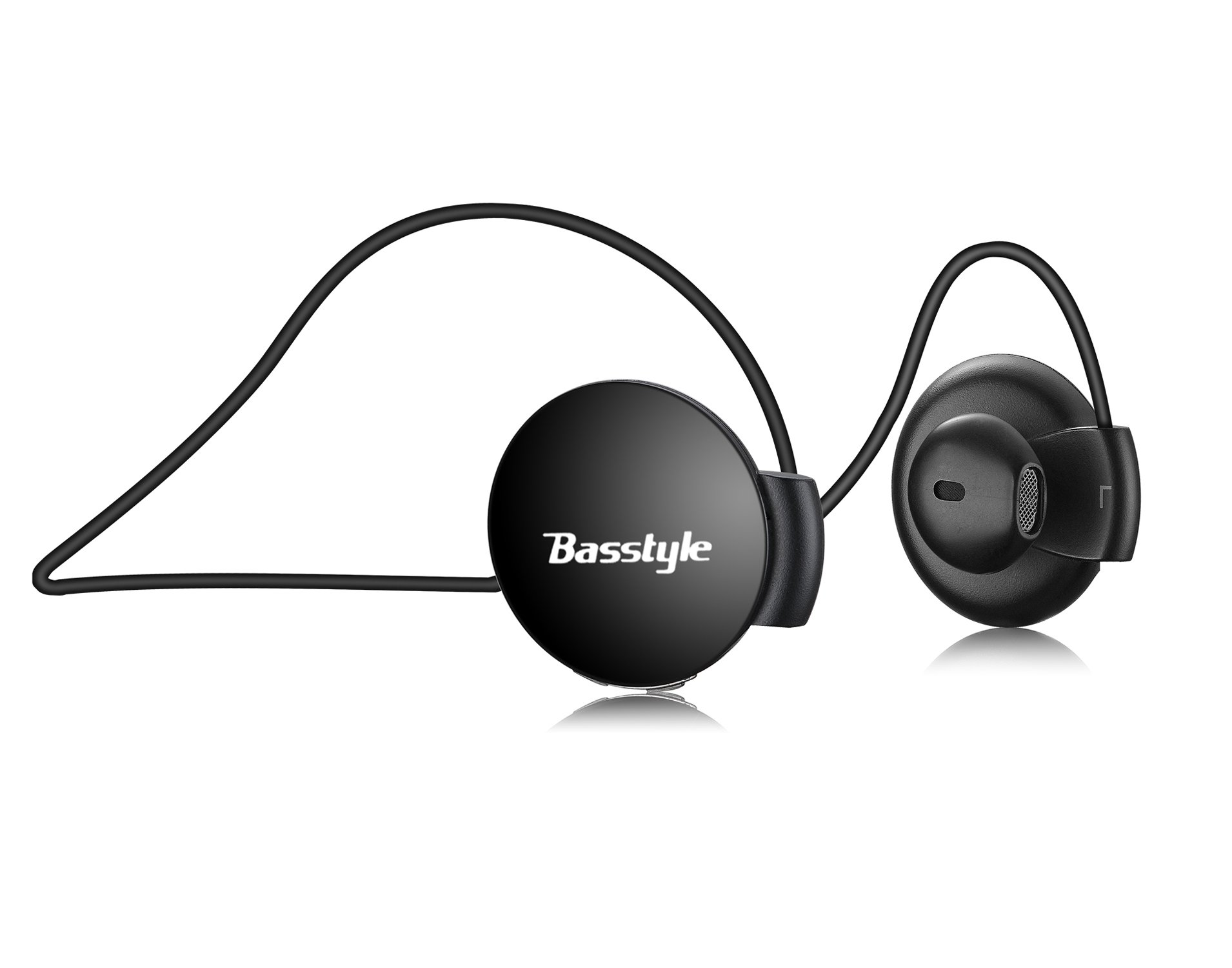 Basstyle TB-1505 Universal Wireless Stereo Headphones for Running and Gym Best Workout Earphone with Microphone for Every Andorid Cell Phone and iPhone iPad Macbook (CSR V4.0, Black)