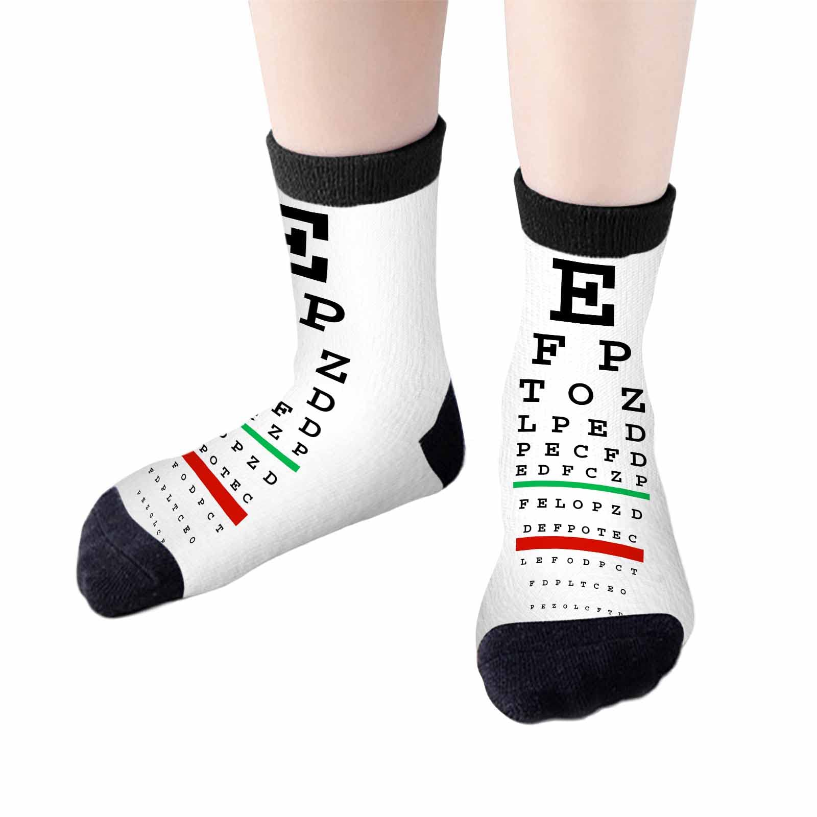 Red Striped Crew Socks for Woman Size 6-8 Christmas Tree Moose Snowflake Dots Lines Girls Socks