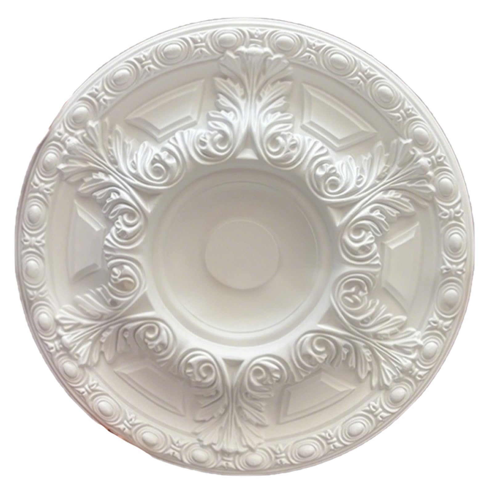 Foelanne White E Ceiling Medallion White Lightweight Pu No Drilling Multiple Sizes(,46Cm)