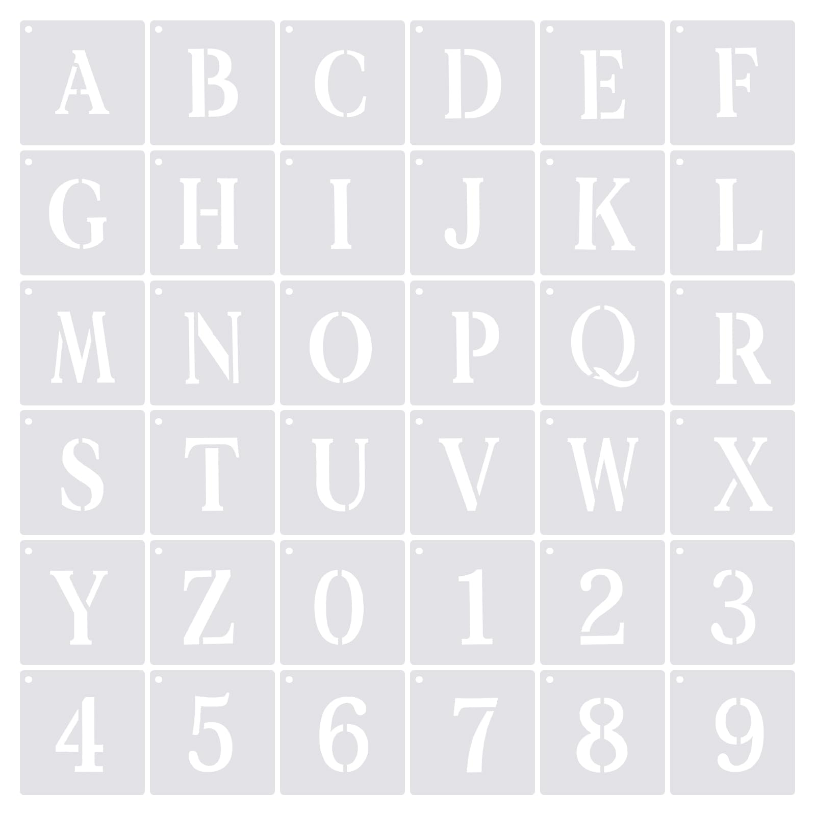 Pochoirs lettres et chiffres réutilisables kit alphabet plastique 6 pouces pour dessin PATIKIL