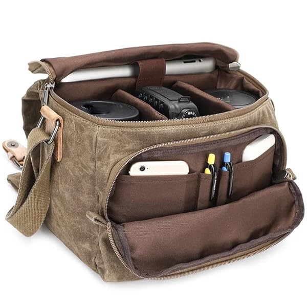 JHDFH Canvas Fotografie Schoudertas Sling SLR Camera Draagtas Kleine Travel Casual Satchel (Color : B, Size : One size)