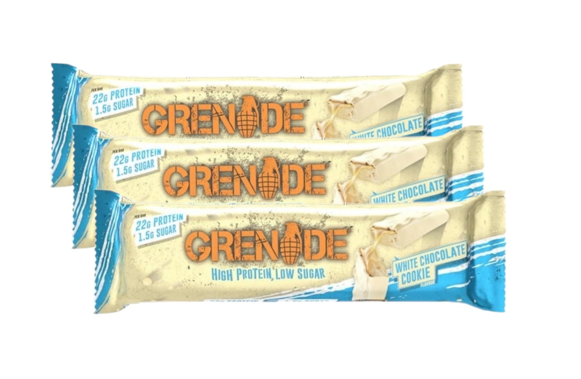 White Chocolate Cookie Bars High Protein Low Sugar 60g (Pack of 3)