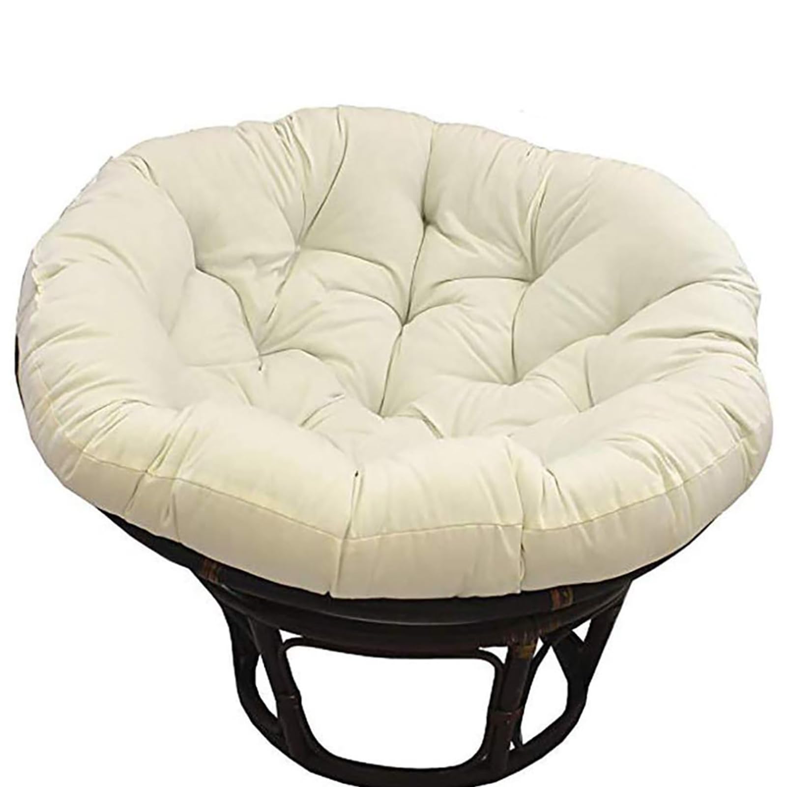 Papasan Chair Cushion Outdoor,Waterproof Hanging Chair Cushion Round Seat Cushion,Comfortable Chair Pad Removable Seat Cushion for Garden Chair, Rattan Chair,Swing Chair,Cream,180cm
