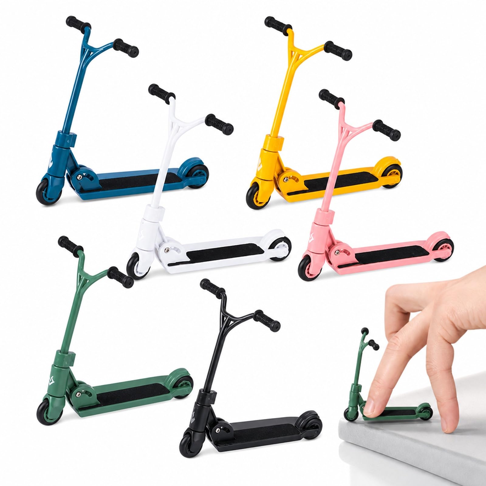 LIMZABE Finger Scooter 6-Pack, Mini Models in Random Colours, 8 x 8 x 6 cm