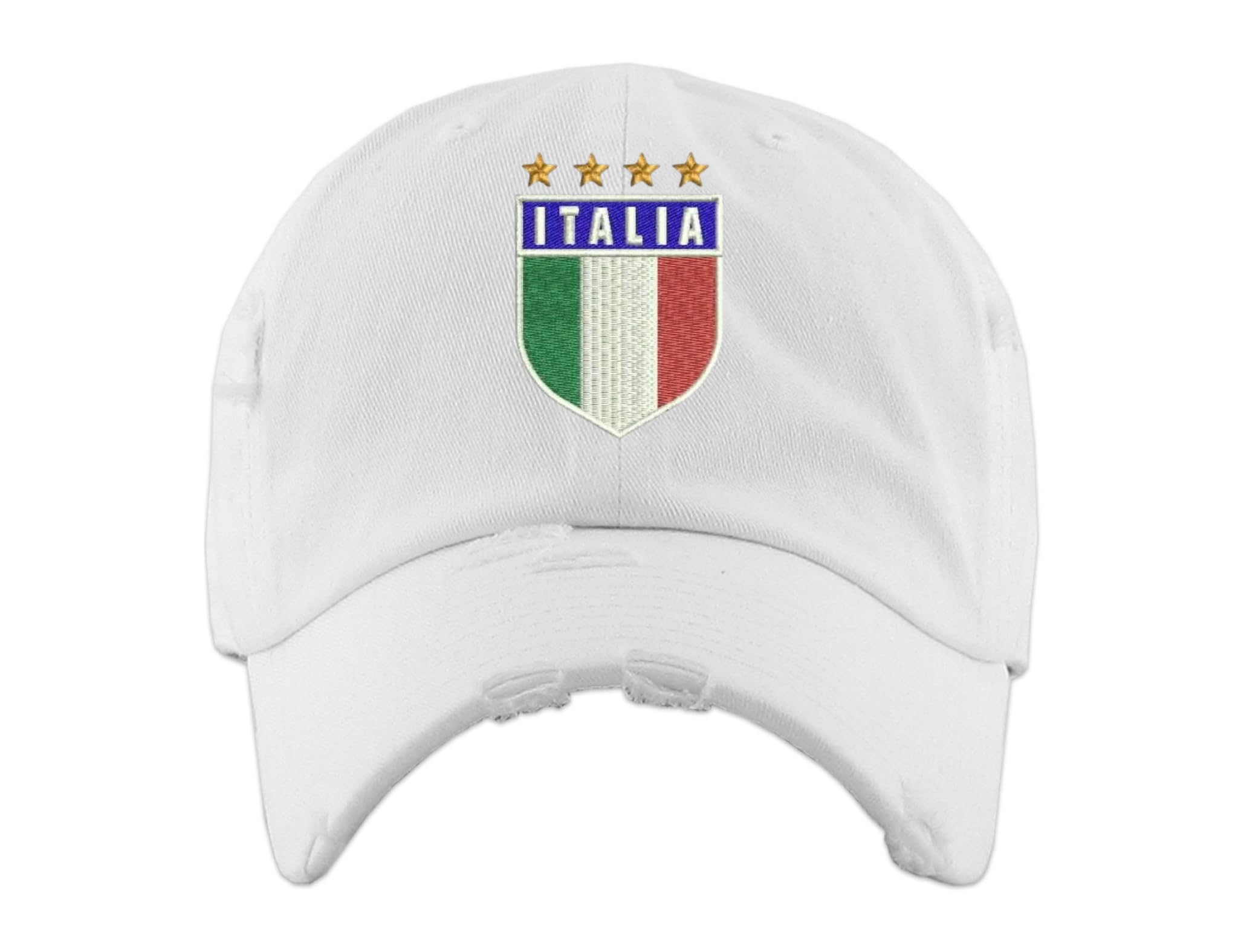 ALLNTRENDSItalia Soccer Italy Flag World Cup Distressed Embroidered Dad Hat
