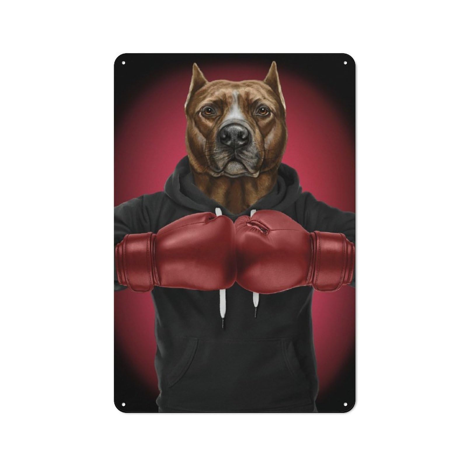 Junmoney Boxer Pit Bull Terrier Vintage Metal Plaque 30X20cm For Man Cave Or Games Room, For An Autumn Update To Man Cave And Games Room