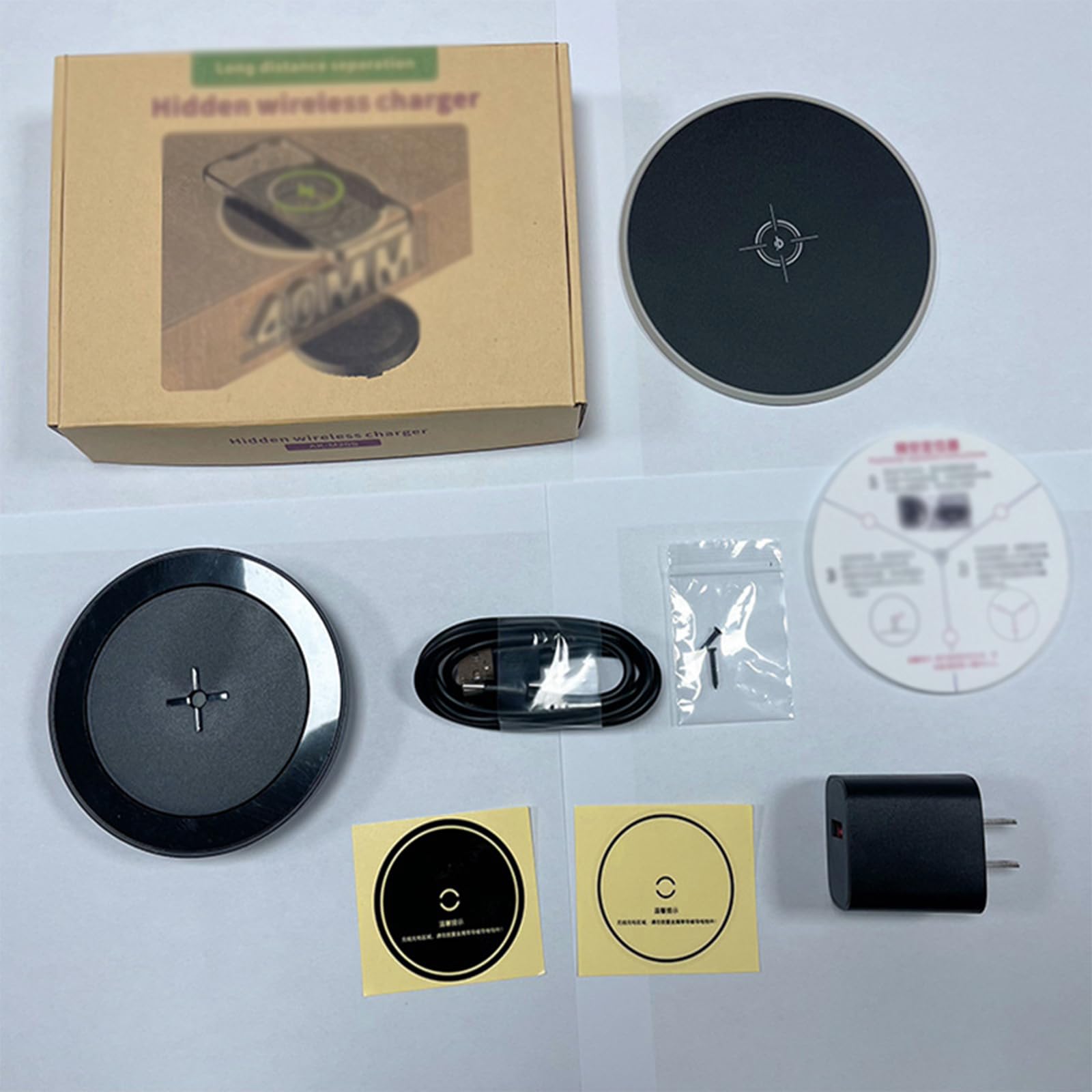 Ukryta Bezprzewodowa ładowarka 45 Mm O Dużym Zasięgu, Szybka ładowarka Magnetyczna 15 W, Ukryty Na Blacie Zestaw Do ładowania, Stacja ładowania Telefonu, Wydajność 80%