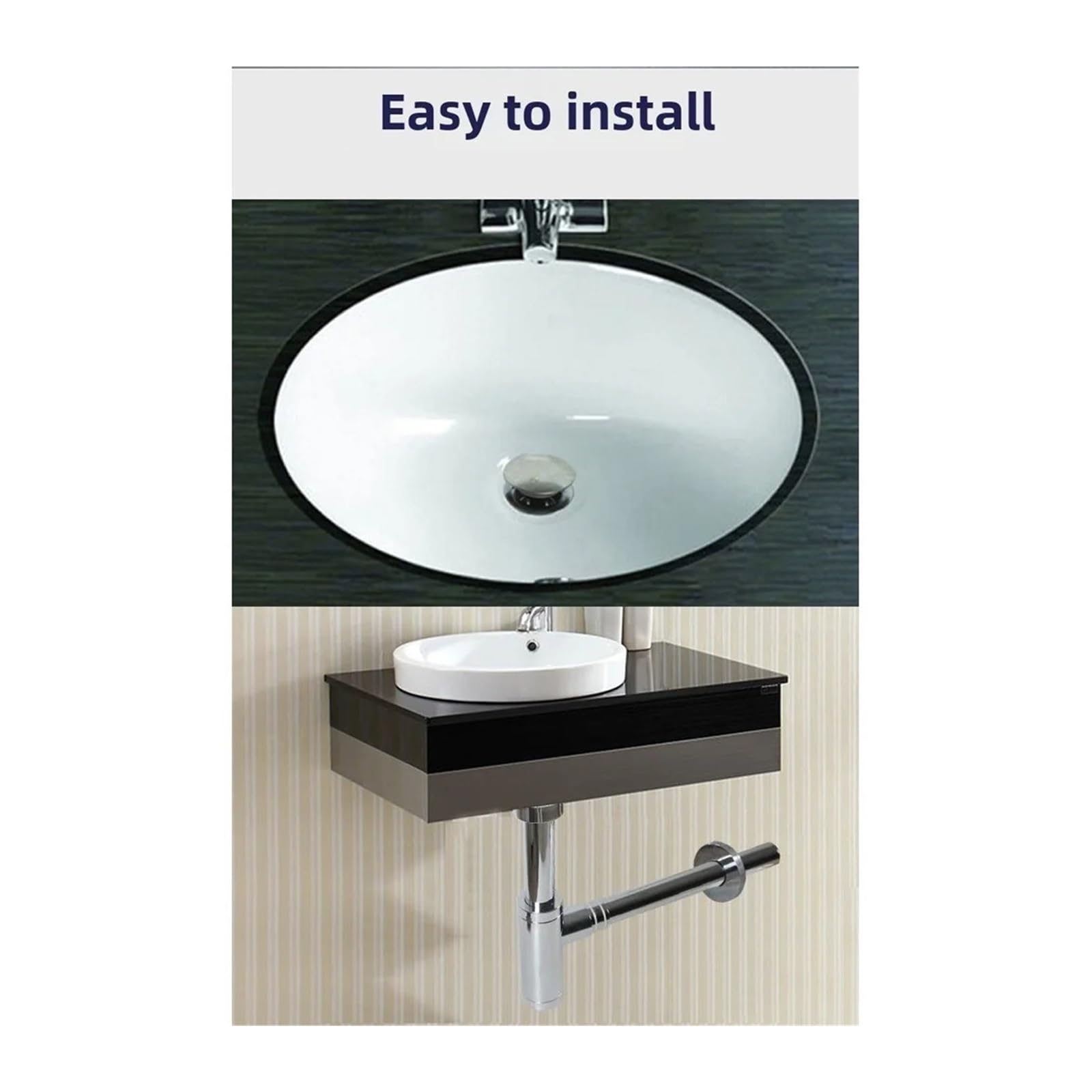 Desagüe lavabo pulsante 32mm acero inoxidable cromado junta ABS | Drenaje emergente de 32 mm con cuerpo cromado inoxidable y sello de ABS, drenaje rápido y suave for lavabo