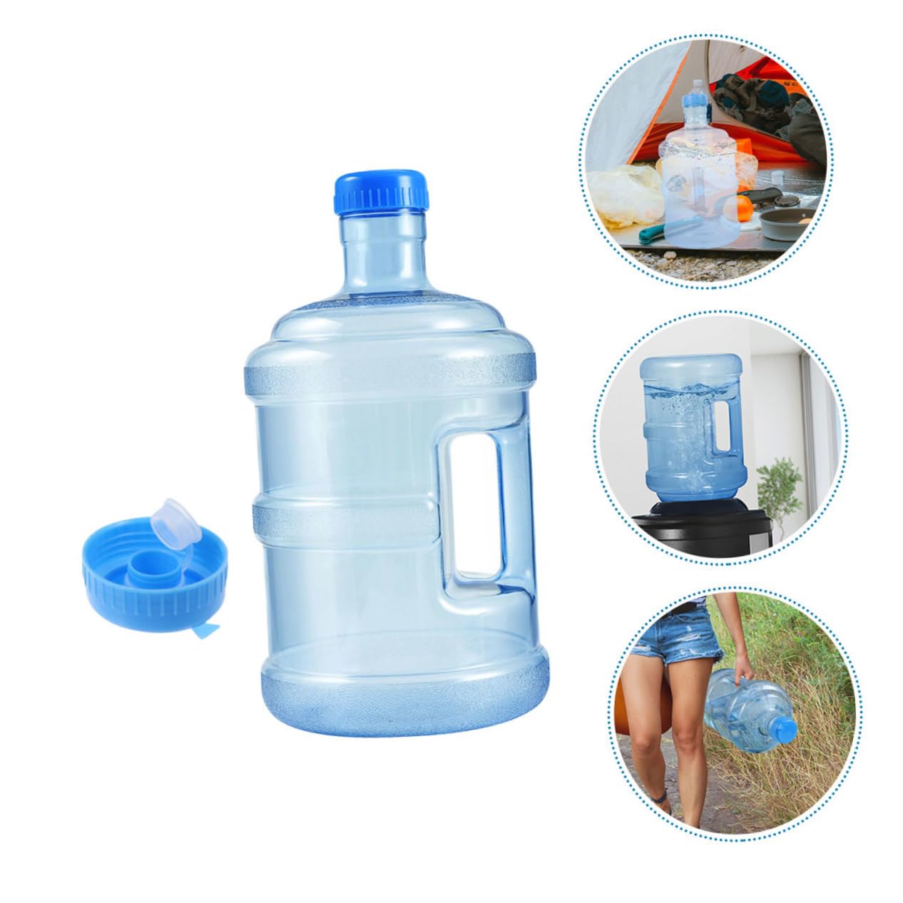 Abaodam Contenitore Forma Ampia da 5l per Acqua Portatile in PC Leggero Chiusura Ermetica Riutilizzabile e Adatto a Lavoro e Fitness
