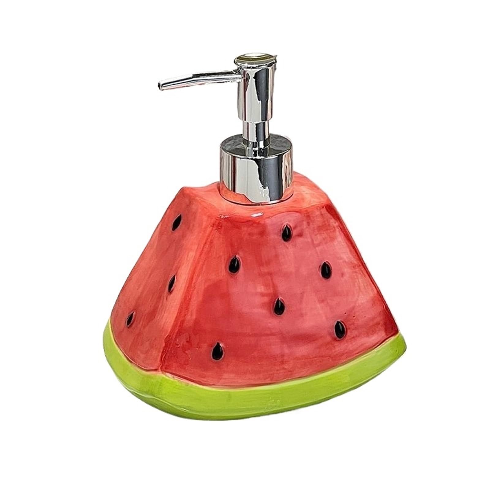 Ugzxcvbn Red Ceramic Soap Dispenser, Ceramic Watermelon Hotel Bathroom Portable Shampoo Shower Gel Lotion Dispenser