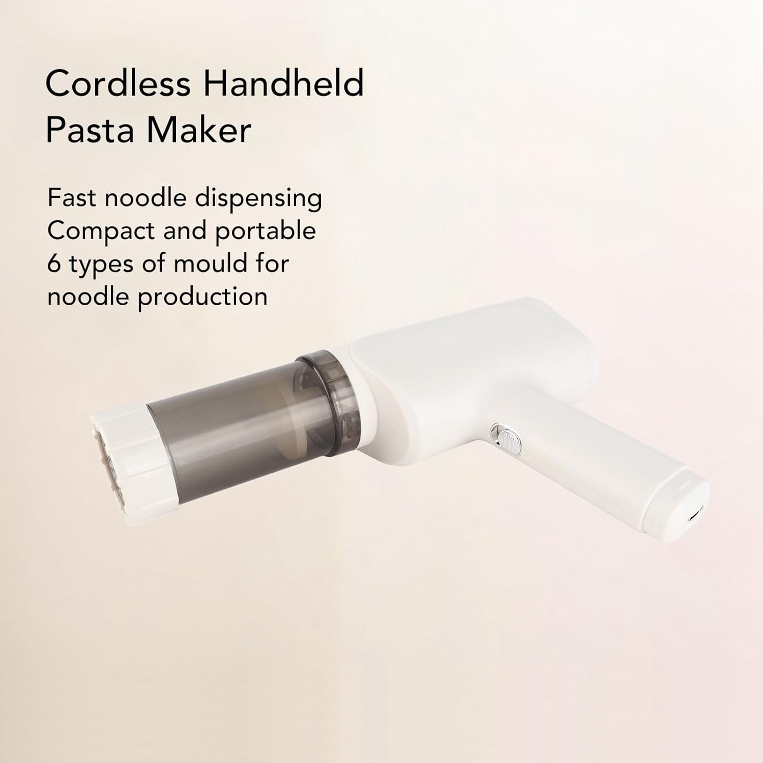 Focket Electric Pasta Maker, Cordless Handheld Noodle Maker Machine with 6 Discs 1500mAh Battery for Family Use