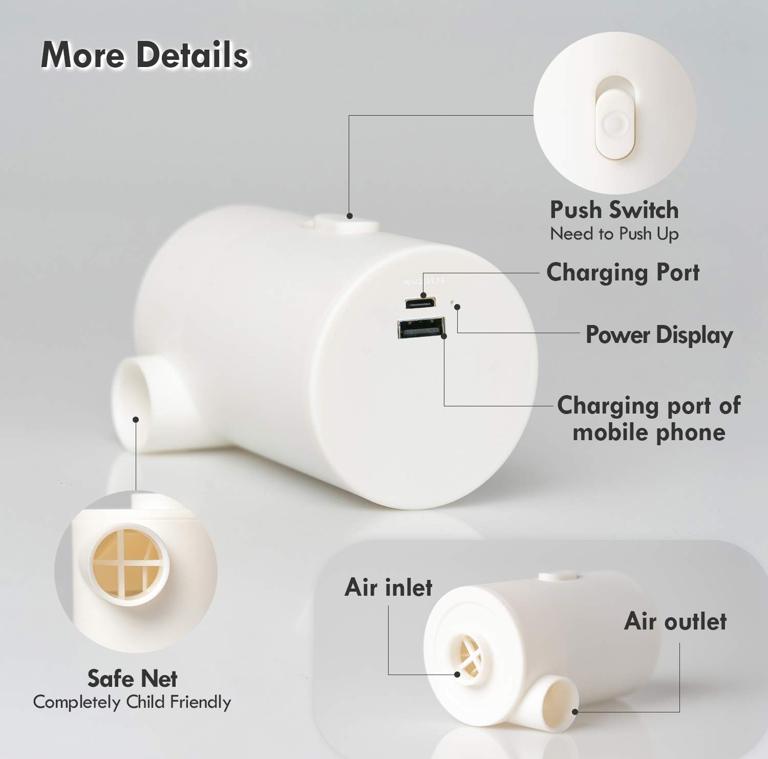 Bomba De Aire Portátil Flextailgear Max Pump 2020 Con Batería De 3600 Mah Bomba De Aire Recargable Por Usb Se Infla Rapidamente Y Se Desinfla Para Colchones Inflables Juguetes De Piscina