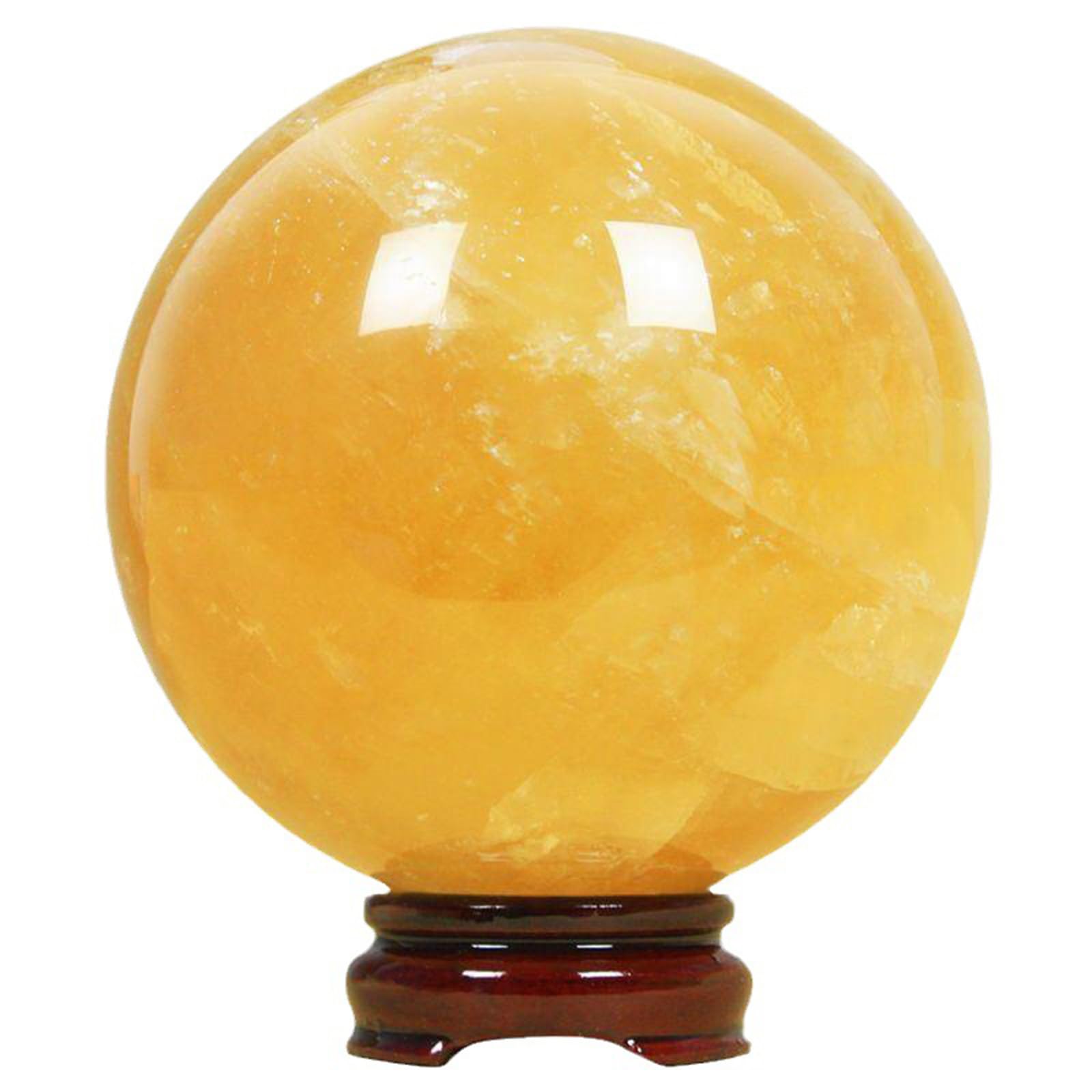 HSMQUBDBX Yellow Calcite Crystal Sphere|Citrine Quartz Ball|Feng Shui | Stone Figurine|Bring Wealth and Luck,5cm/1.96in