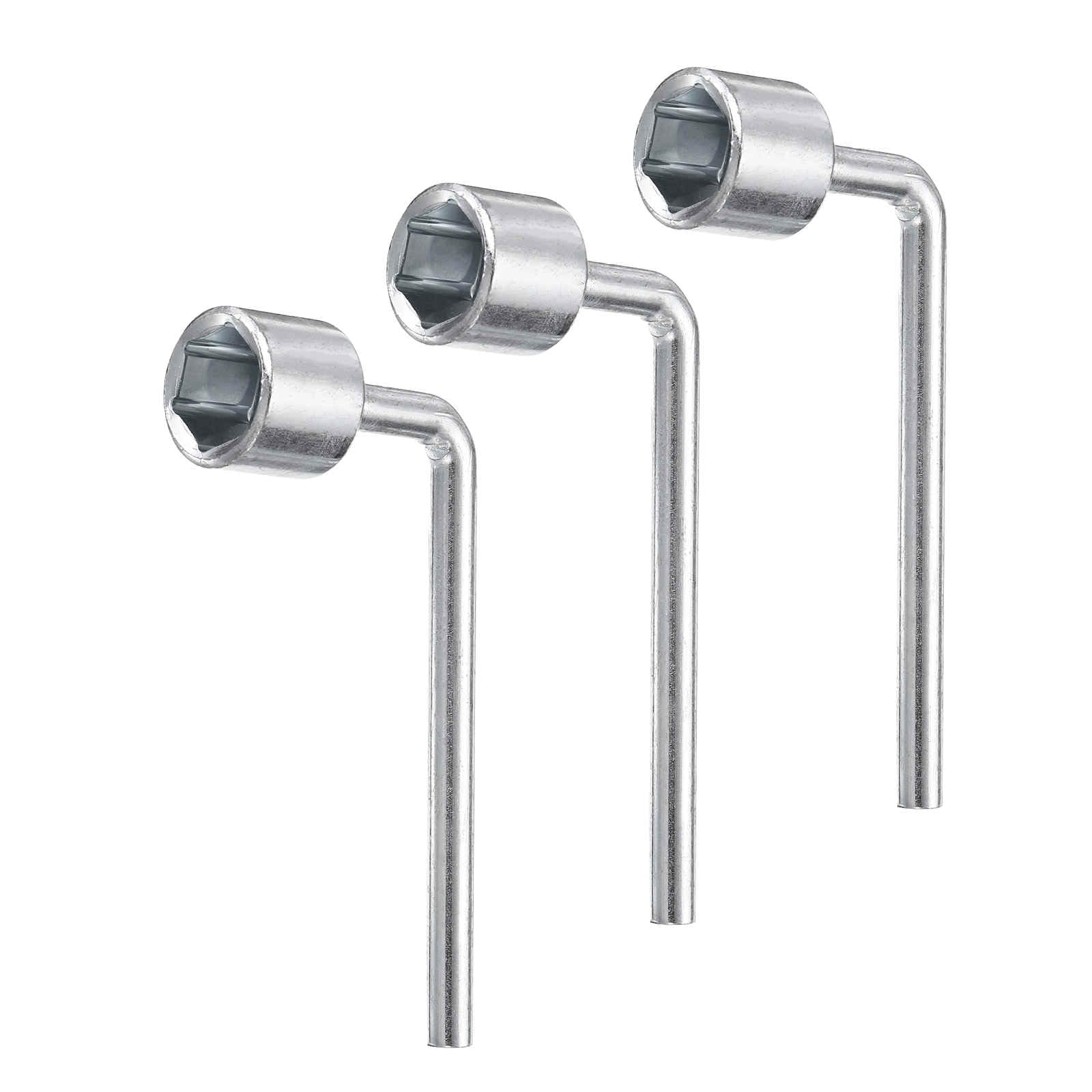 HARFINGTON 3pcs l Shaped Angled Open Hex Socket Wrench 18mm Metric Carbon Steel Single Ended 6 Point Socket Spanner for General Repairing Pipeline