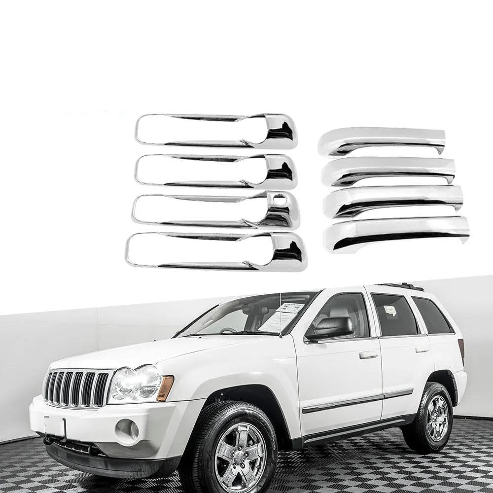Części samochodowe chromowane ABS akcesoria samochodowe części zewnętrzne osłona klamki drzwi stylizacja naklejki dla Jeep for Grand dla Cherokee 3 III WK 2005-2010 klamka zewnętrzna