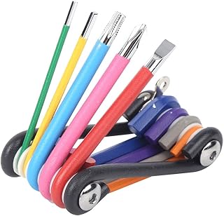 Conjunto de mini ferramentas de reparo multifuncional para bicicletas, bicicletas, ciclismo, mecânico, kit de ferramentas de reparo de 9 funções, tudo em um, com kits de ferramentas cromadas para bicicleta (mini conjunto dobrável de nove)