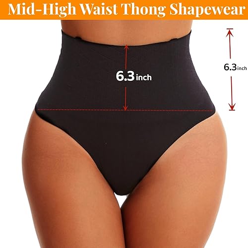 Miniatura 5 de IKNIYO Tanga moldeadora de abdomen para mujer, sin costuras, ropa interior de cintura alta, moldeador de cuerpo
