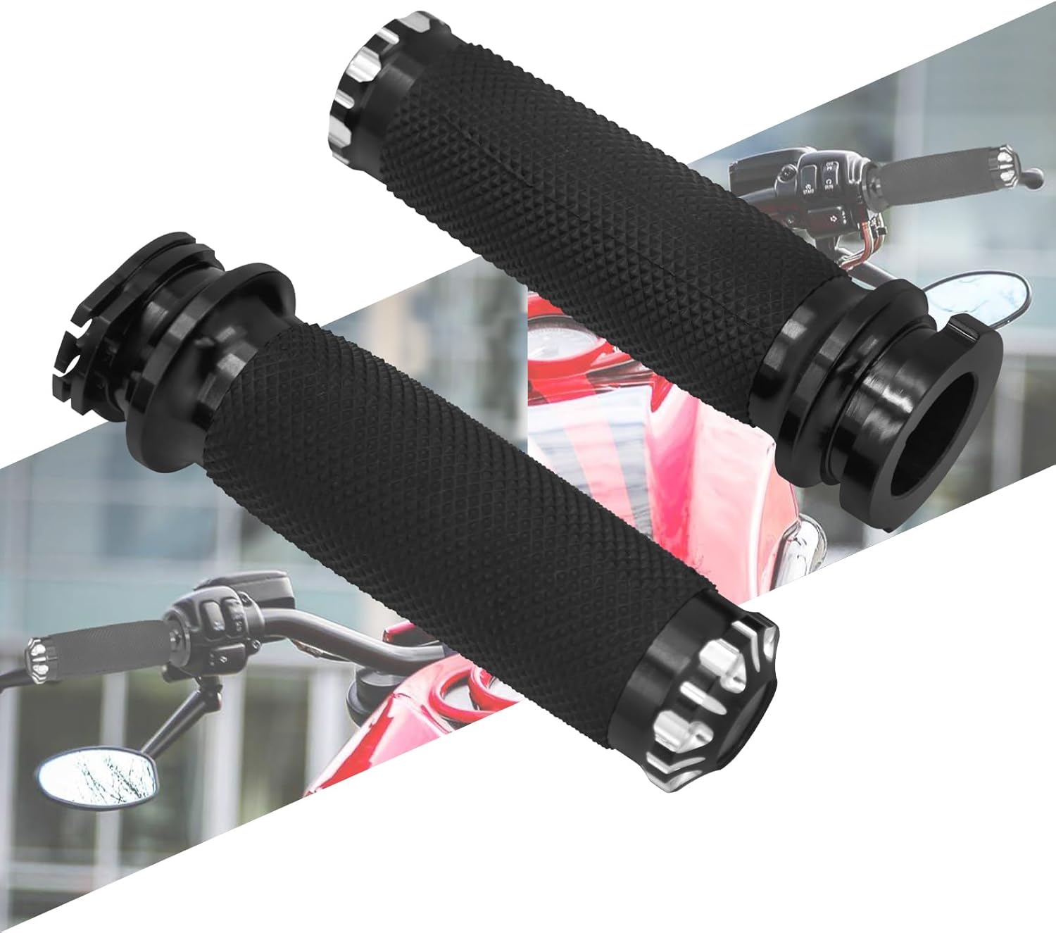 Motorcycle Handlebar Grips for 1" 25mm Hand Grips Fit for Harley Softail Dyna Touring Street Glide Road King Road Glide Electra Glide Sportster XL 883 1200