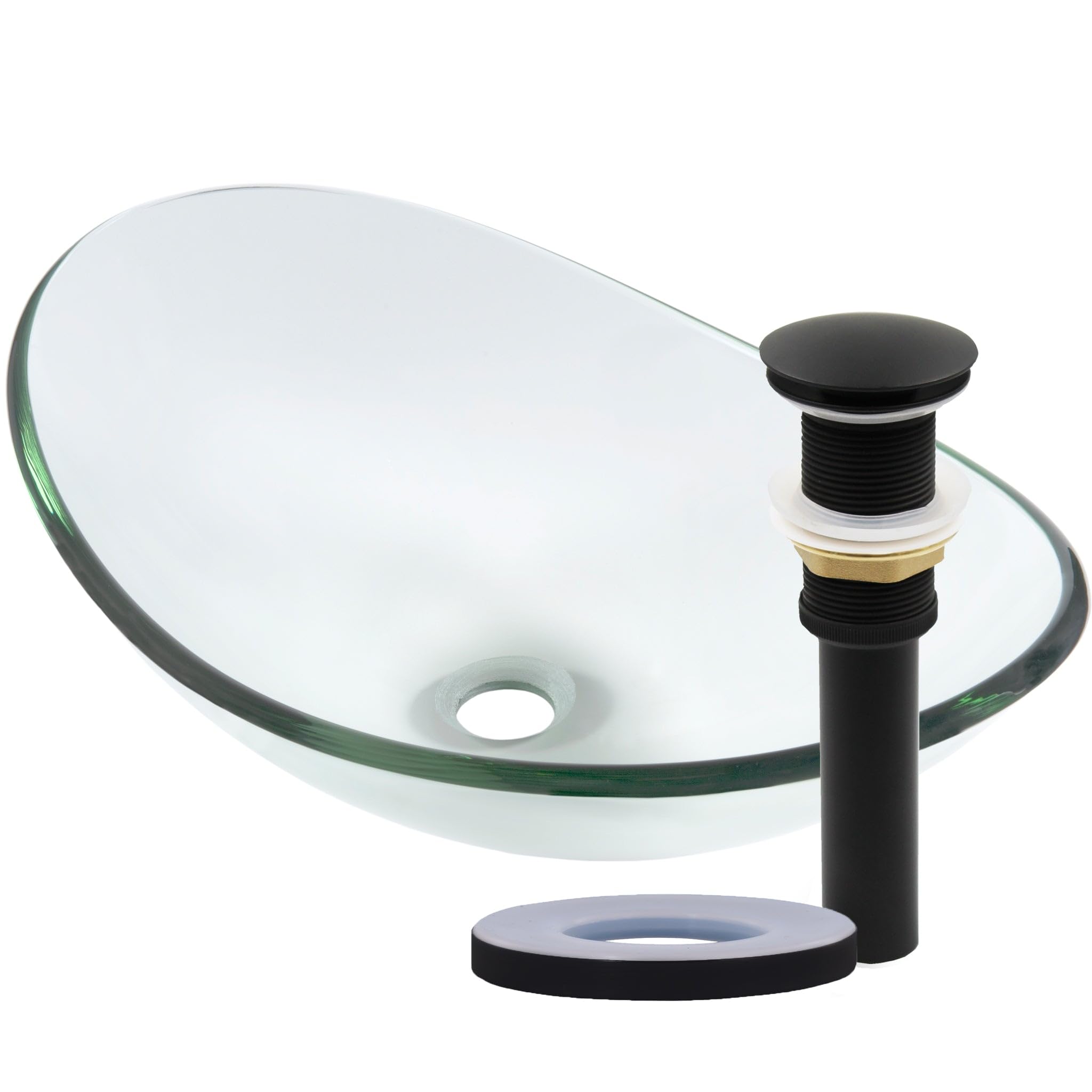 Lavabo de cristal Novatto CHIARO en negro mate para baños principales