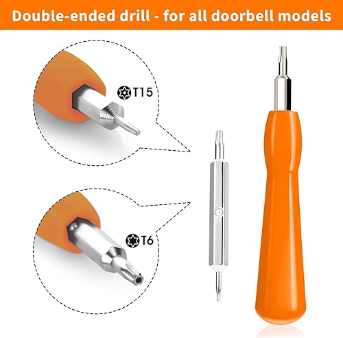Miniatura 3 de Amaxiu Destornillador de repuesto para timbre de puerta, destornillador Torx T6 T15 de doble punta con herramienta de palanca de apertura de