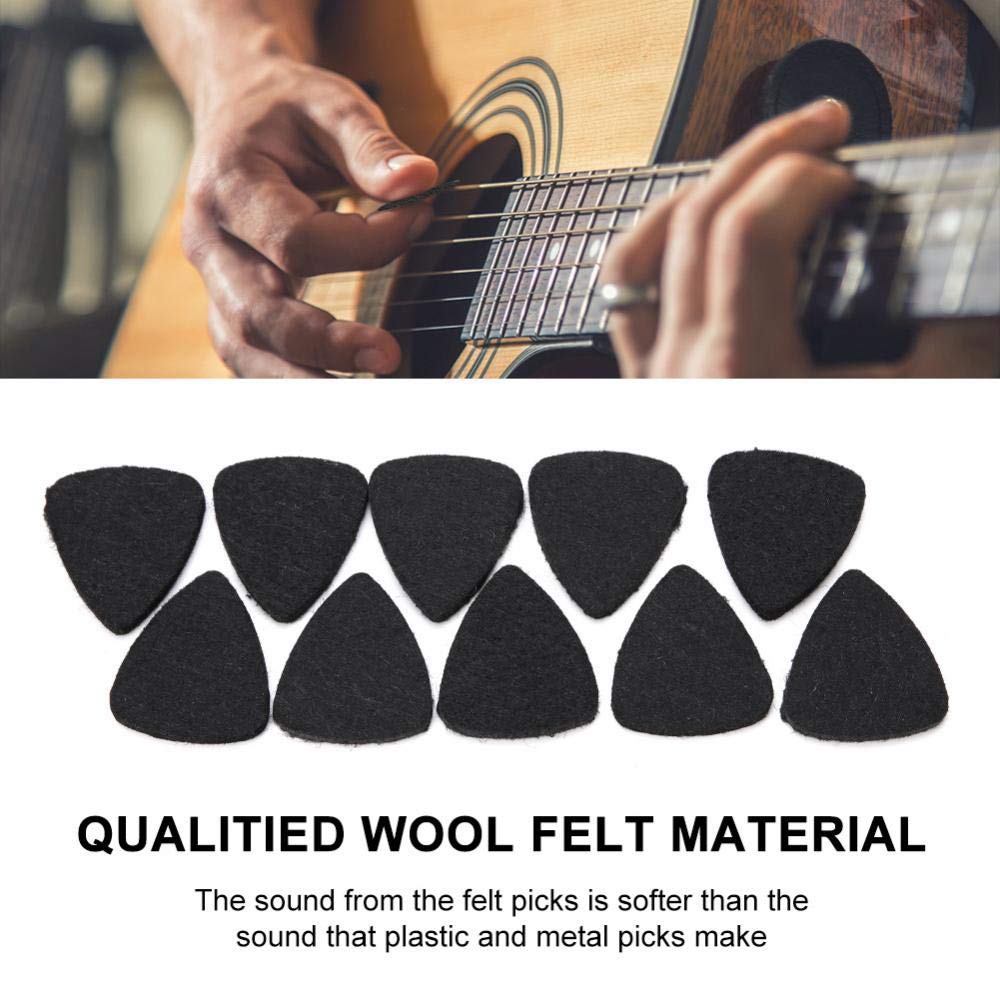 Lot De 10 Médiators Feutre Pour Ukulélé Et Guitare - Plectres Laine Doux 3mm, Son Authentique Et Sans Grattement (Gris)