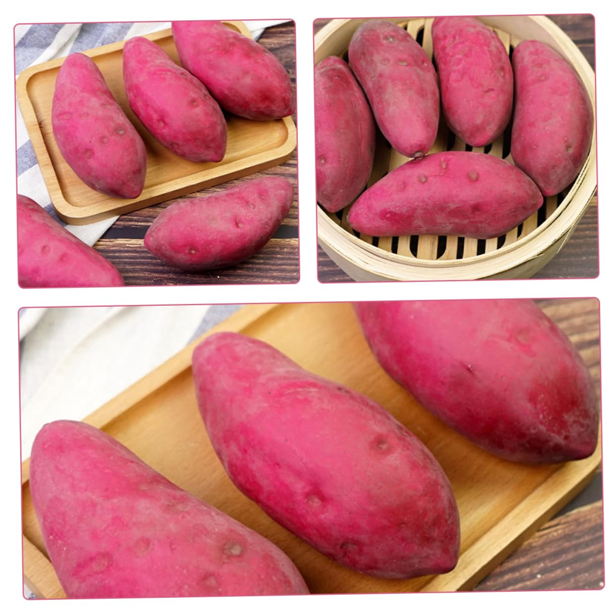 VICASKY 8pcs Artificial Sweet Potato Plant Potatoes Vegetable Decorations for Party Potato Decorations Mini Resin Potato Realistic Sweet Potato Model Artificial Potato Foam Purple