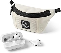 Ringke Mini Pouch [Sling Bag] with Carabiner, Nylon Carrying Pouch Small Bag for AirPods, Galaxy Buds, Earphones, Cards, ID - Ivory