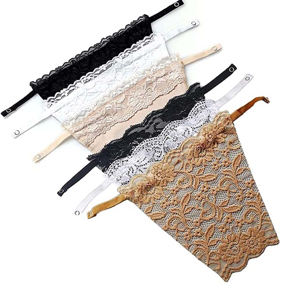 6Pcs Woman Lace Clip-on Mock Camisole Bra Insert Overlay Modesty Panel Vest Tanks & Camis