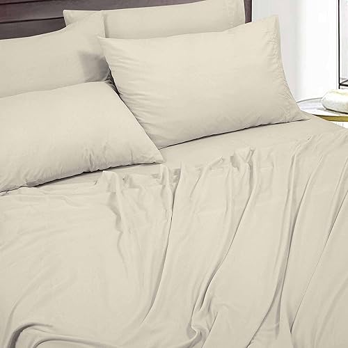 Miniatura 6 de ROYALE LINENS Juego de sábanas Queen de 6 piezas, microfibra suave cepillada de 1800 hilos, 1 sábana bajera y 1 sábana encimera, 4 fundas de