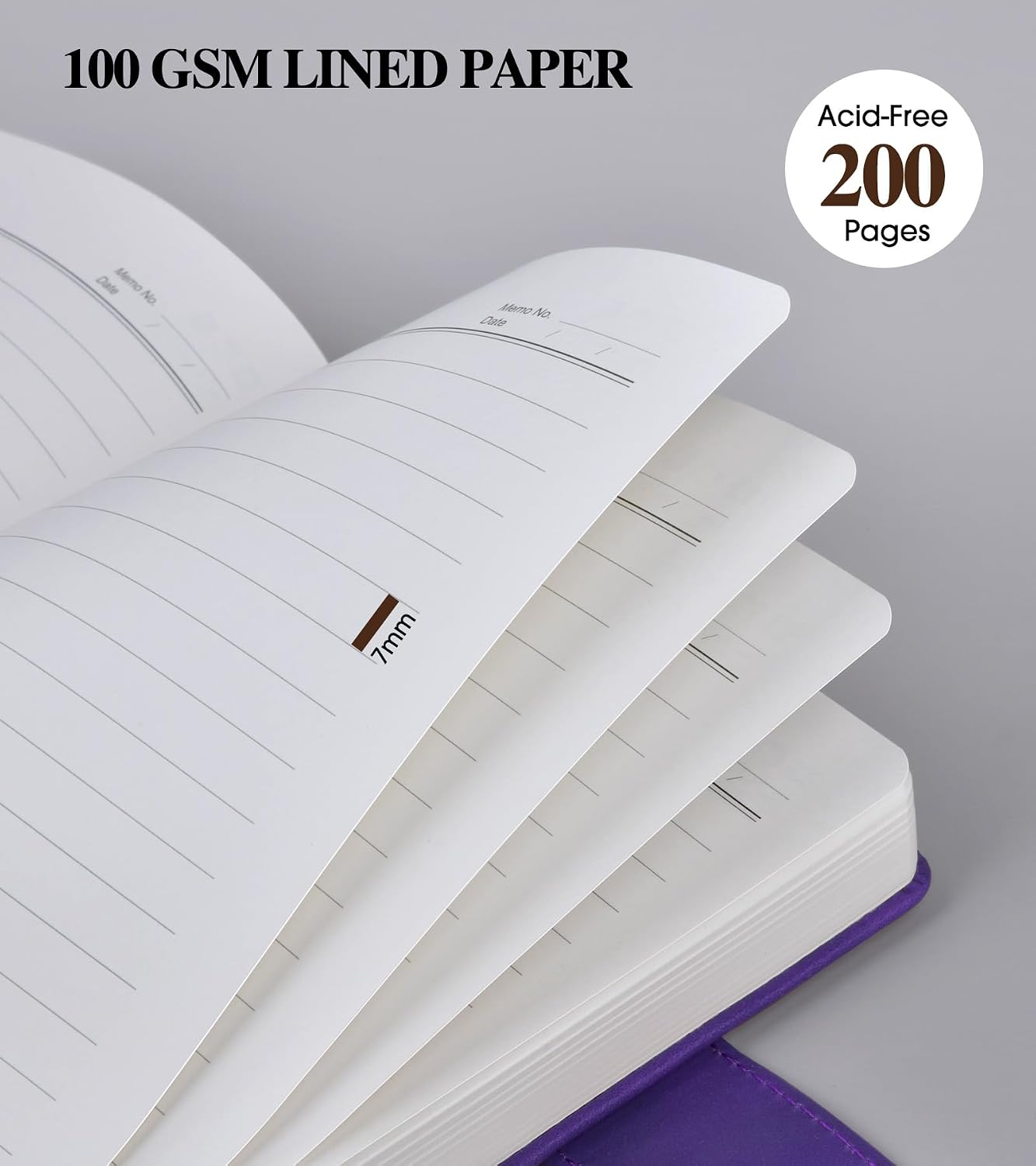 PAIBAS Lined Journal Notebook for Men, A5 Leather Journals for Writing Women, Hardcover Notebooks for Work,School,Note Taking,Travel,Business,Personal daily Diary,200 Page College Ruled (5.9" x 8.4") image 5