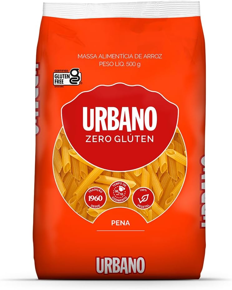 Urbano, Macarrão de Arroz, Pena, Zero Glúten - 500g | Amazon.com.br