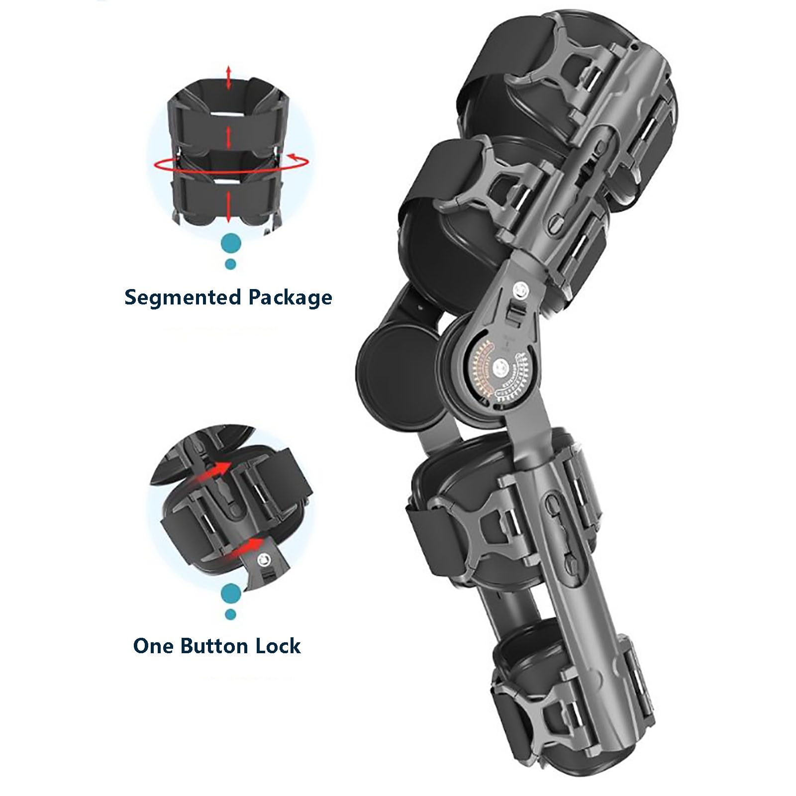 HAILM Ortesis Rodilla Regulable, con Estabilizadores Laterales, knee support, para ACL/MCL/PCL/Menisco/Ligamento/Lesiones Deportivas, para Pierna Izquierda y Derecha, Para Hombres y Mujeres