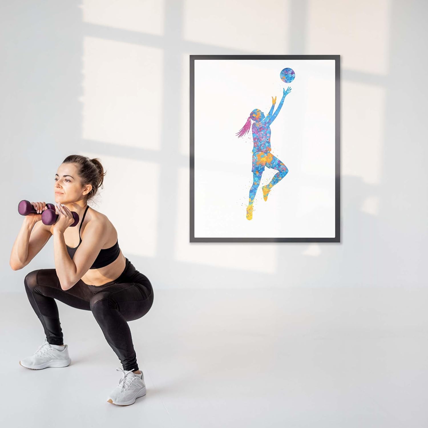 InkFlow Posters Paintmash Volleyball Poster - Vibrant Abstract Art Print Featuring Volleyball Theme, Modern Wall Decor for Sports Fans, Players, or Coaches, Perfect Idea - 24x32 Unframed Canvas Print