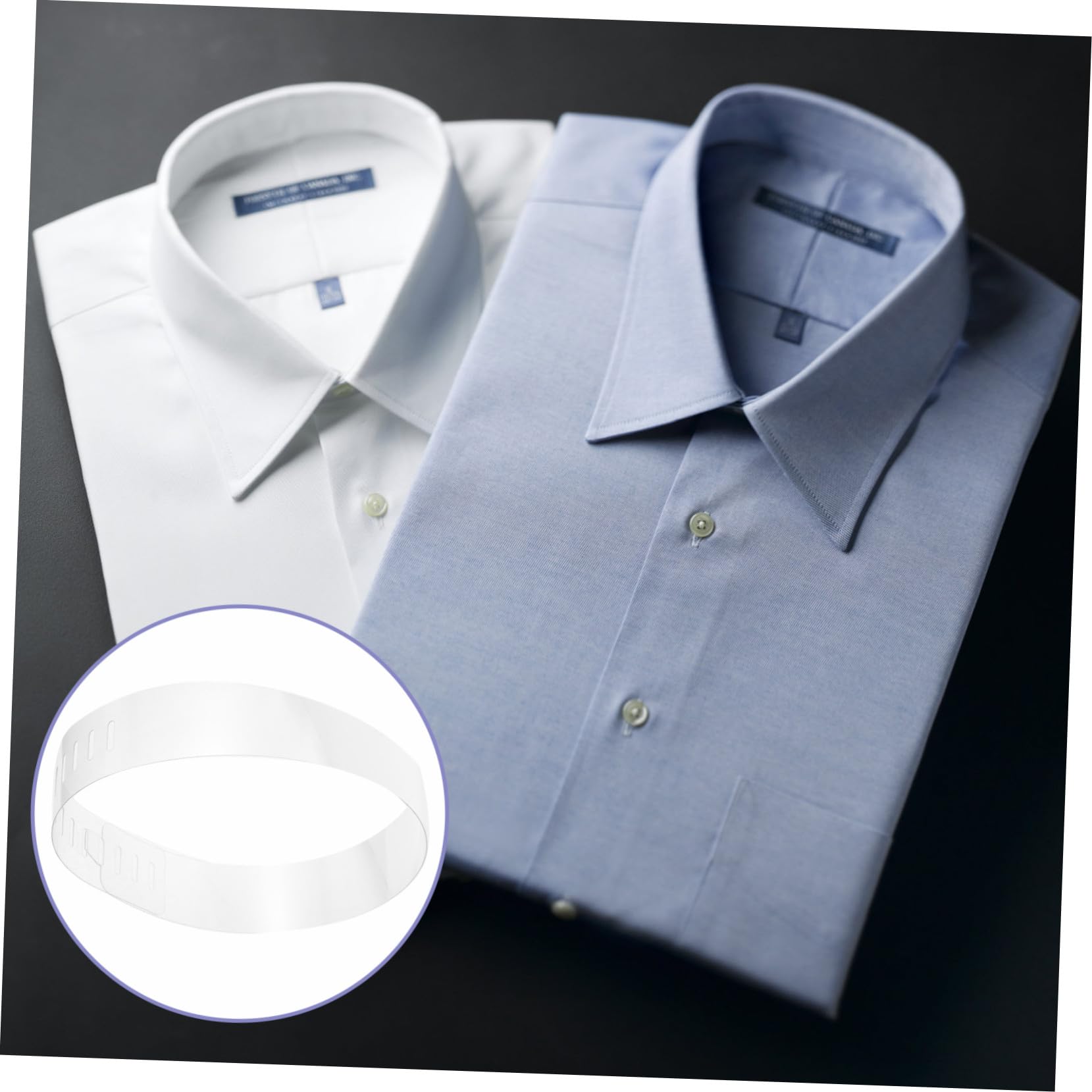 100 piezas Unidades Soportes de Cuello Plástico para Camisas Vestir Refuerzos Transparentes PVC para Forma y Evitar Deformación Cuellos de Camisas
