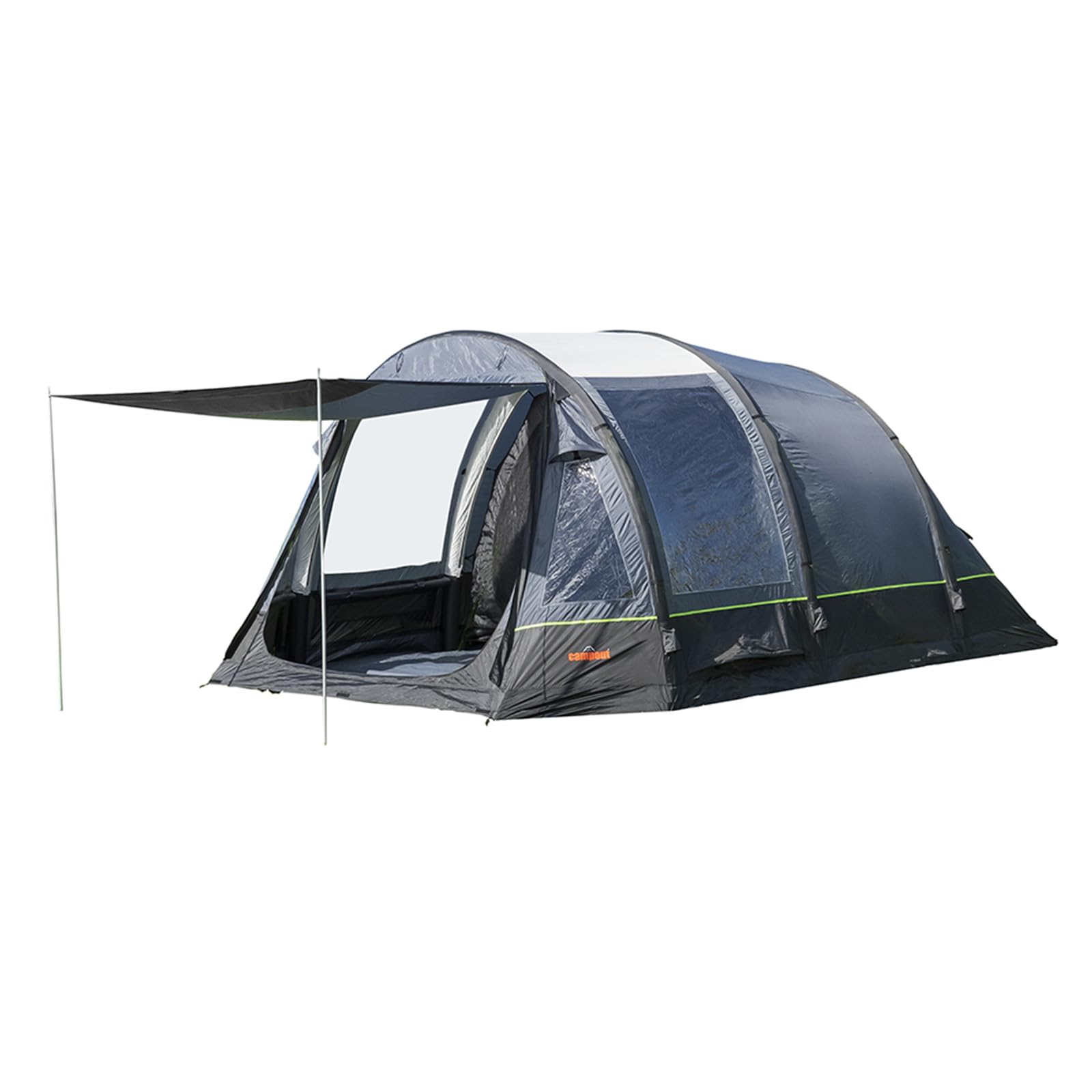 Campout Aufblasbares Tunnelzelt - Familienzelt - Luftzelt - Wasserdicht mit 5000 mm - Inklusive Pumpe, Bodenplane und vordach