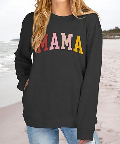 Miniatura 5 de KEKEMI Womens Crewneck Sweatshirt Long Sleeve Mamas Boobery Pullover Top Breast Feeding Graphic Sweater Brewing Co Shirt