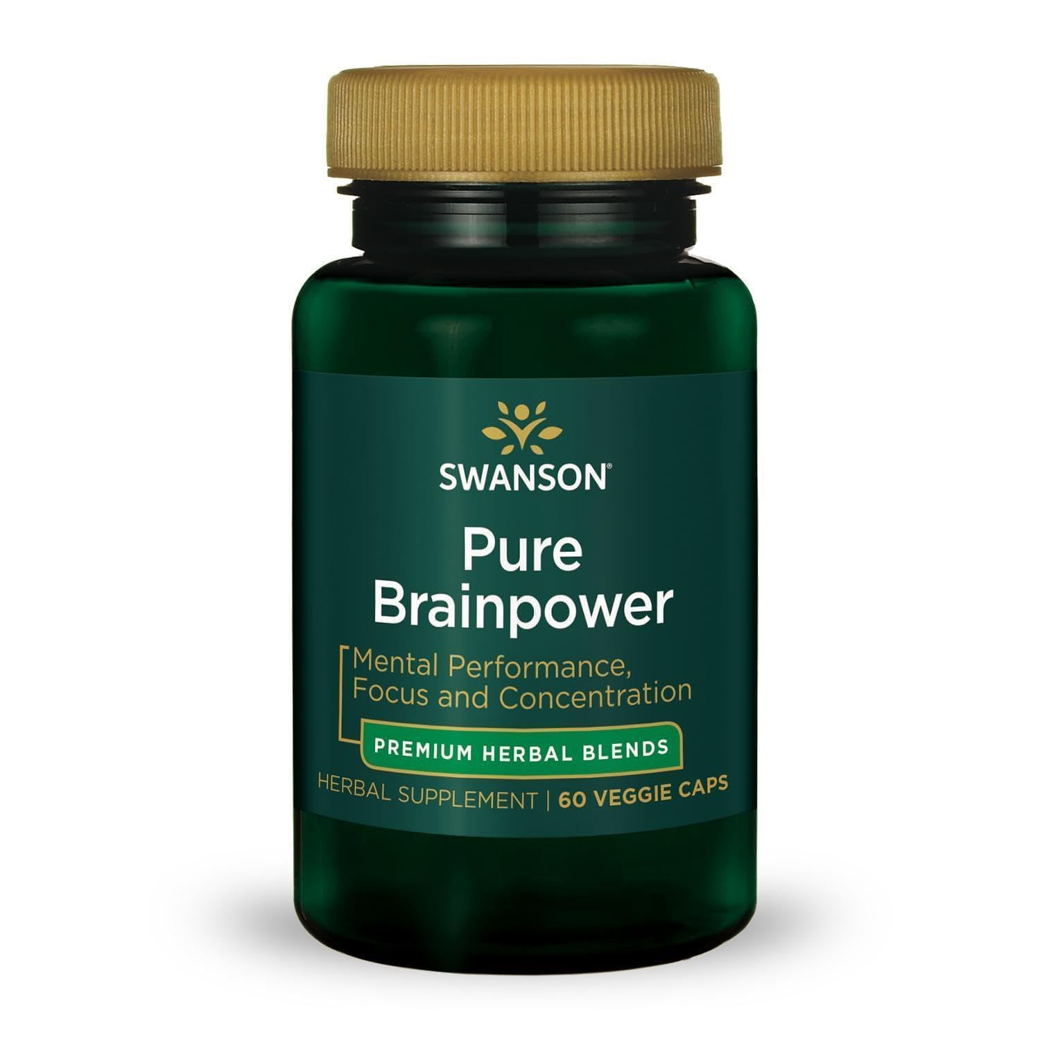 Swanson Pure Brainpower Brain Health Supplement, 60 Veg Caps 60 Count (Pack of 1)
