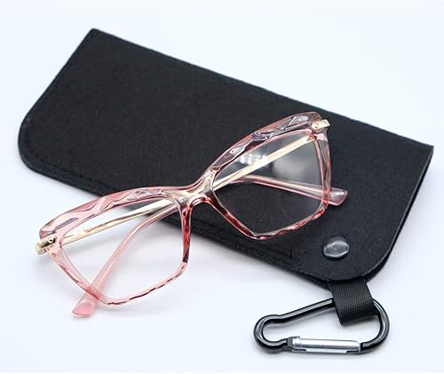 Miniatura 7 de Gafas de lectura con diseño de ojo de gato para mujer, marco de lentes de cristal de moda (rojo, 3.0)