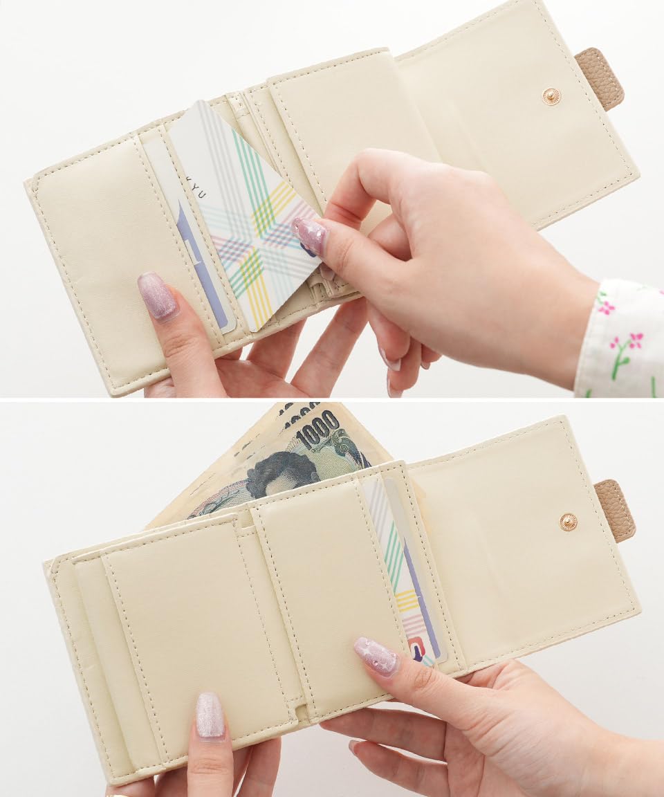 Amazon.co.jp: [アルトローズ] ブラック 三つ折り財布 レディース 3