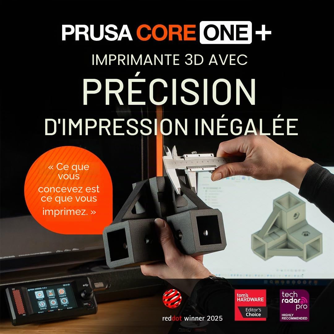 Original Prusa Imprimante 3D Core One + CoreXY pour la Maison et l'entreprise, Les Professionnels et Les débutants, buse et Filament gratuits, Fermeture Rapide et complète et prête à l'emploi, Longue