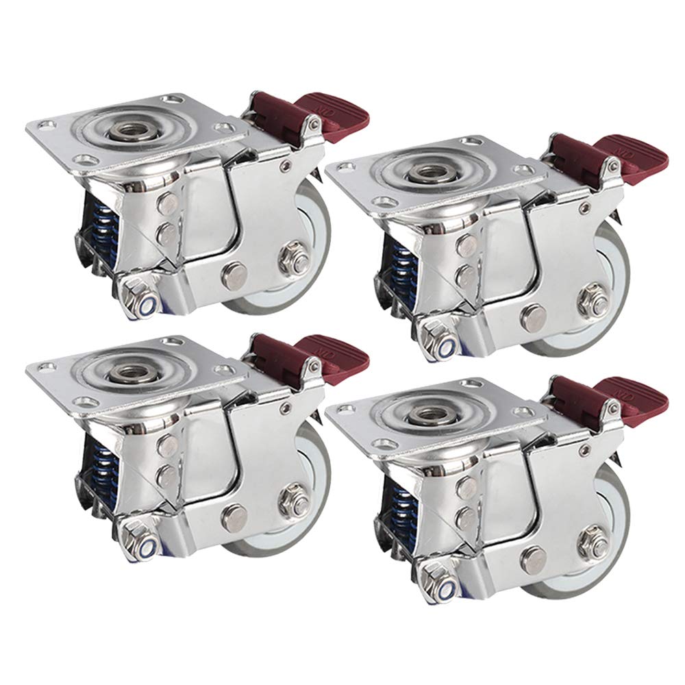 Ruote Resistenti per cancelli - Set da 4 Pezzi Ruote a Molla ammortizzanti da 4" Ruote universali da 5" Ruote direzionali da 3" per Carrello e Scatola - Resistenti alle Vibrazioni