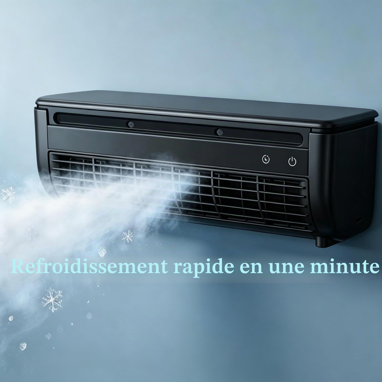 Générique Climatiseur Portable sans Fil avec Batterie de 6000 mAh et Chargement sans Fil – Pas d'installation, Refroidissement Silencieux pour Camping-Car, Chambre, Bureau, Camping